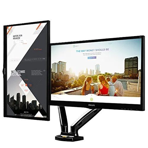 Imagem suporte monitor articulado de mesa 2 monitores