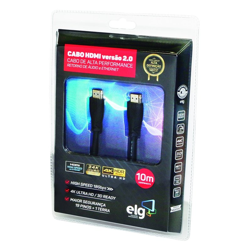 CABLE HDMI 10M 4K PREMIUM 2.0V - HDR & HIGH SPEED